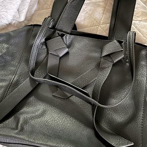 Anthropologie vegan leather large black tote